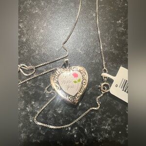Sterling Silver  “ I love You” Locket Necklace